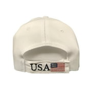 Trump Hat Make America Great Again – MAGA Hat with American Flag - Donald Trump 2024 High Quality Cap -White