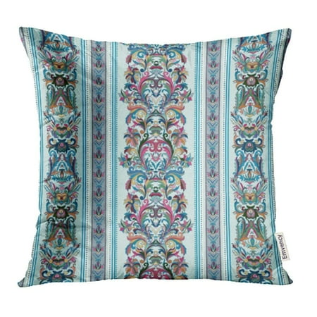 Renaissance Stripe - ARHOME Pink Vintage Royal Renaissance Striped Design Baroque Pastel Tone on Light Blue Pillowcase Cushion Cover 18x18 inch