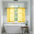 thumbnail image 3 of Yellow Cafe Kitchen Curtains 36 Inch Length,Floral Sunflower Decor Tier Curtains Sets for Windows,Bright Lemon Yellow and White, 3 of 6