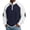 Navy, variant on Guluxicc Waffle Knit Shirts for Men Quarter Zip Mock Neck Color Block Shirts Long Sleeve Everyday Wear Casual Outfit