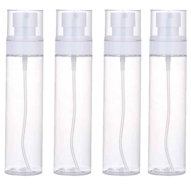 Botellas de Spray de viaje, 4 Uds., botellas de Spray de plástico transparente vacío rellenables, atomizador de enjuague bucal, botella de Aerosol de tamaño de viaje