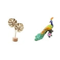 thumbnail image 1 of Escultura de hoja de metal, figura artística de hoja con base de , material de resina de madera de hierro para dormitorio, sala de estar, ofi, 1 of 8