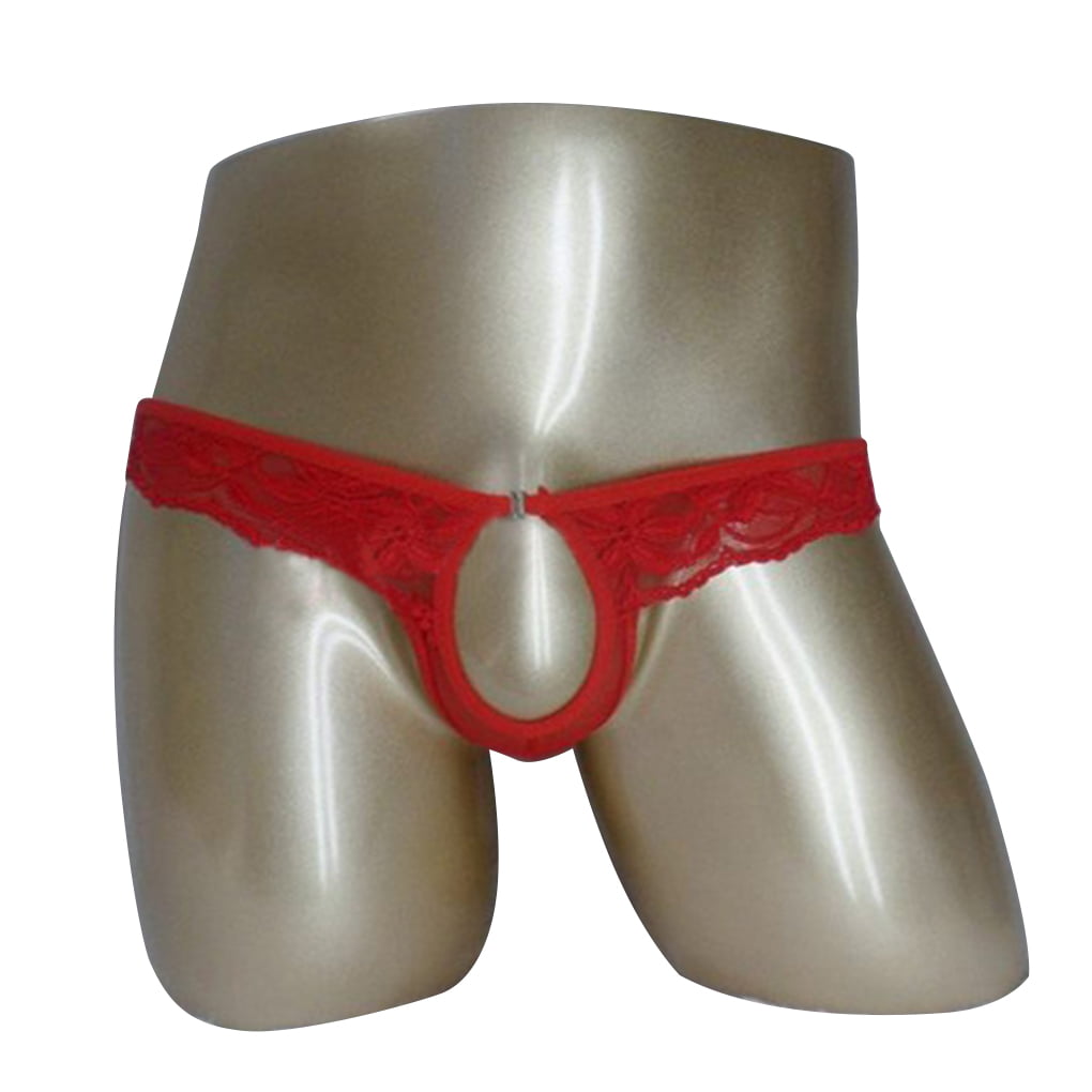 Men Thongs Bikini Panties Open Crotch Underwear Sexy Man Gay Lace G-String 