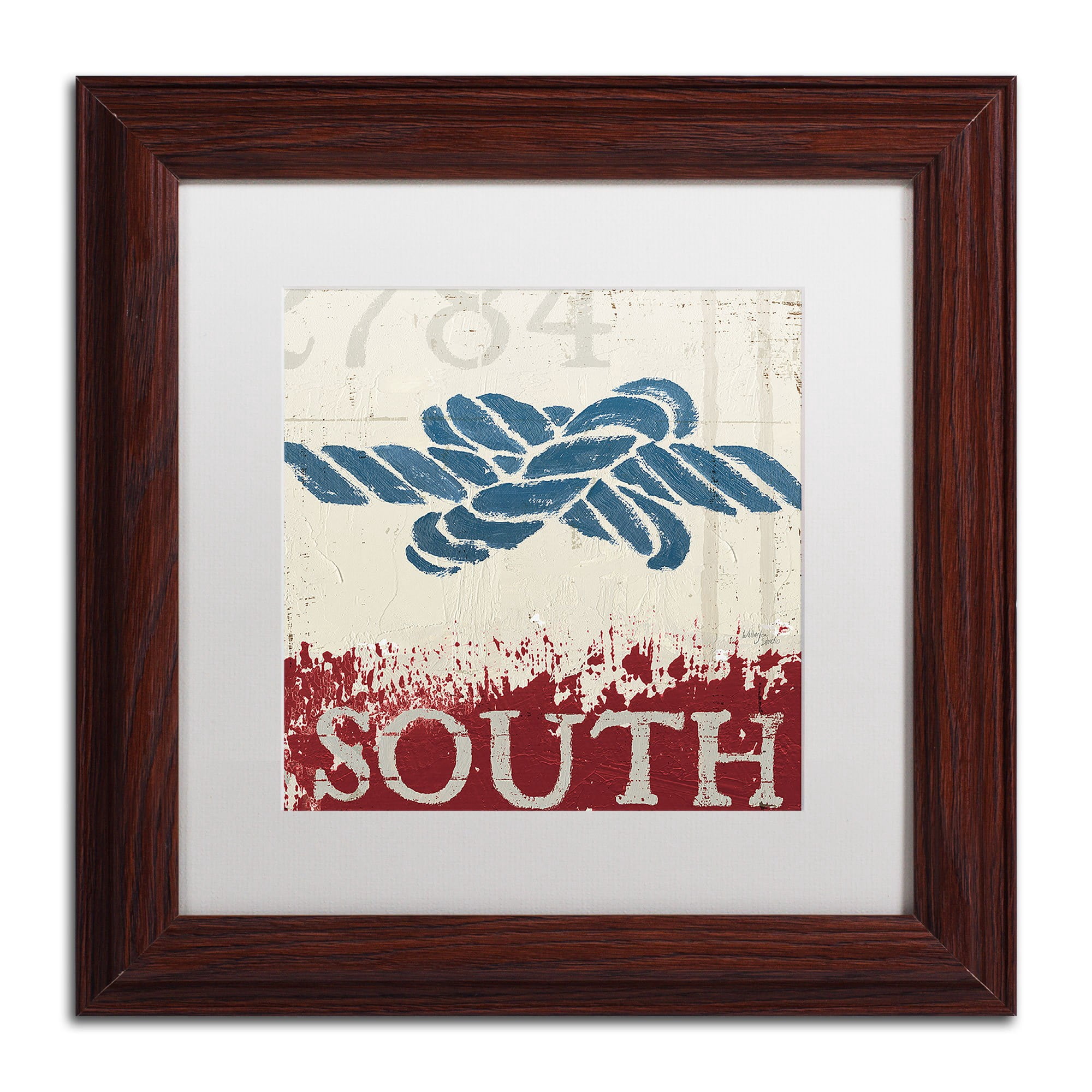 Trademark Fine Art "Nautical II Red" Canvas Art by Wellington Studio, White Matte, Black Frame