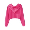 thumbnail image 6 of iiniim Kids Girls Long Sleeve Hooded Cropped Sweatshirt Tops with Sweatpants for Hip-hop Dance 8-16 Rose 16, 6 of 7