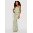 thumbnail image 2 of Women's Striped Fold Over Waist Textured Knit Pants, 2 of 4