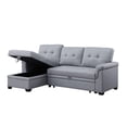 thumbnail image 6 of Lucca 84" Gray Vegan Faux Leather Reversible Sleeper Sofa with Storage Chaise, 6 of 11