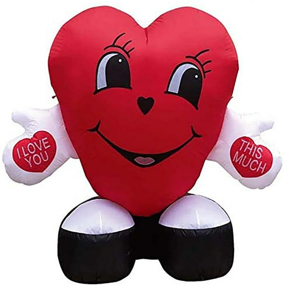 5' Air Blown Inflatable Valentine's Day "Love You This Much" Heart Yard Decoration