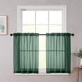 thumbnail image 1 of xianyou-Hunter Green Kitchen Curtains 30 Inch Length Tier 2 PCS, Solid Soft Half Curtains for Windows, Hunter Green Sheer Rod Pocket Drapes for Bathroom Basement Small Window Curtain, 42"Wx30"L Inch, 1 of 4