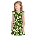 thumbnail image 1 of Balery Green Fruit Camisón de princesa para niñas, pijama de algodón con mangas abullonadas, suave y bonito.-XX-Large, 1 of 6