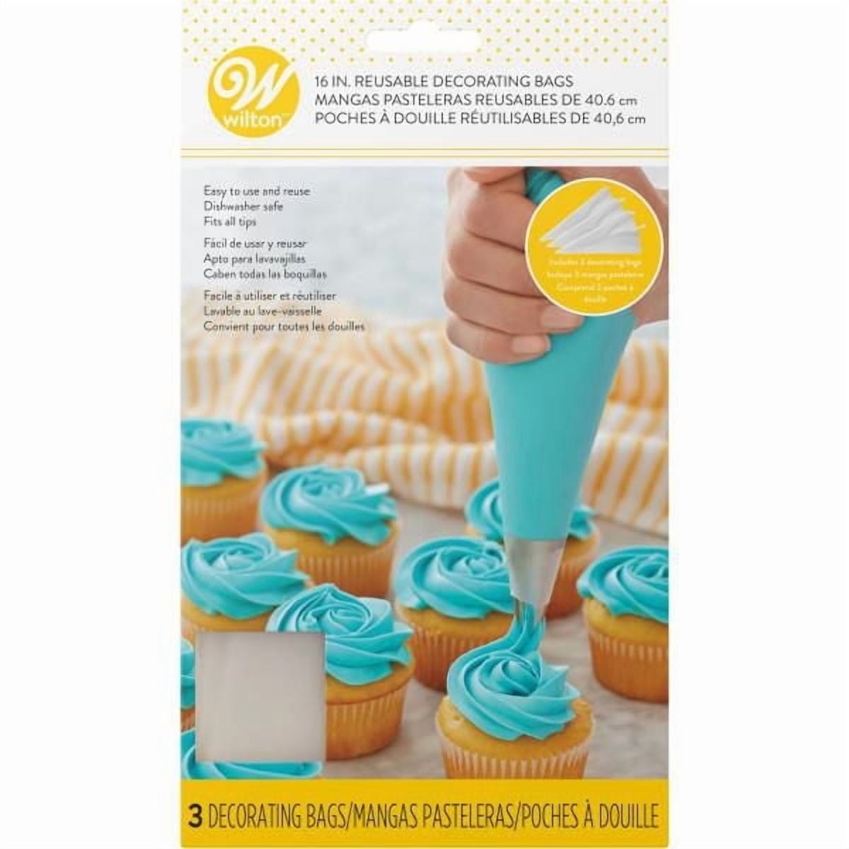 Wilton 16-Inch Reusable Piping Bags for Cake Decorating, 3-Count, 16-Inch Reusable Piping Bags