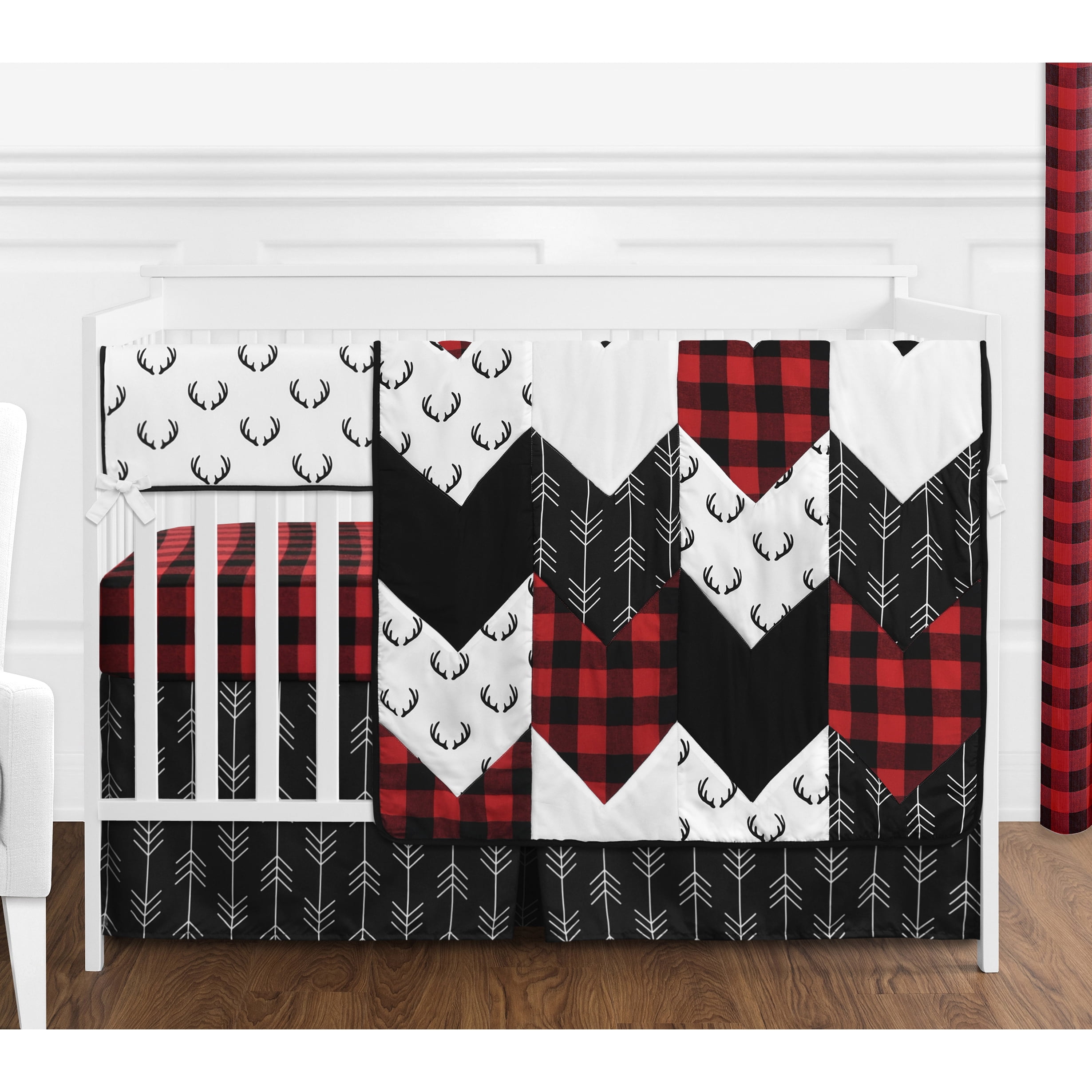 plaid crib bedding