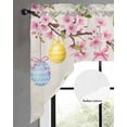 thumbnail image 2 of Happy Easter Swag Valances for Windows, Small Curtains Drapes, Spring Colorful Eggs Butterfly on Linen Kitchen Window Curtains Over Sink Window Treatment Valance for Bedroom/Bathroom 56"x36", 2 of 5