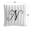 thumbnail image 2 of Gray Striped Ornate Letter Script N By Abc 16 X 16 Decorative Throw Pillow, 2 of 5