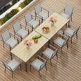 thumbnail image 6 of Noelse Patio Table and Chairs Set for 6, Outdoor Dining Set includes 59.5" Rectangle Table with Side Umbrella Hole and 6 Textilene Patio Chairs for Poolside, Gray, 6 of 11