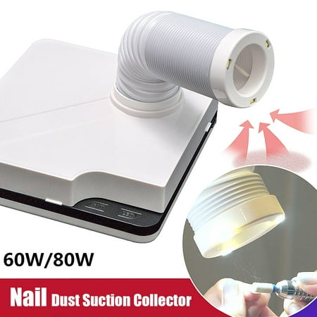 110V 80W Touch sensor Suction Nail Dust Collector With LED Light Vacuum Cleaner Nail Art Manicure Device Salon Tool 360° Rotation Detachable (Best Nail Dust Collector)