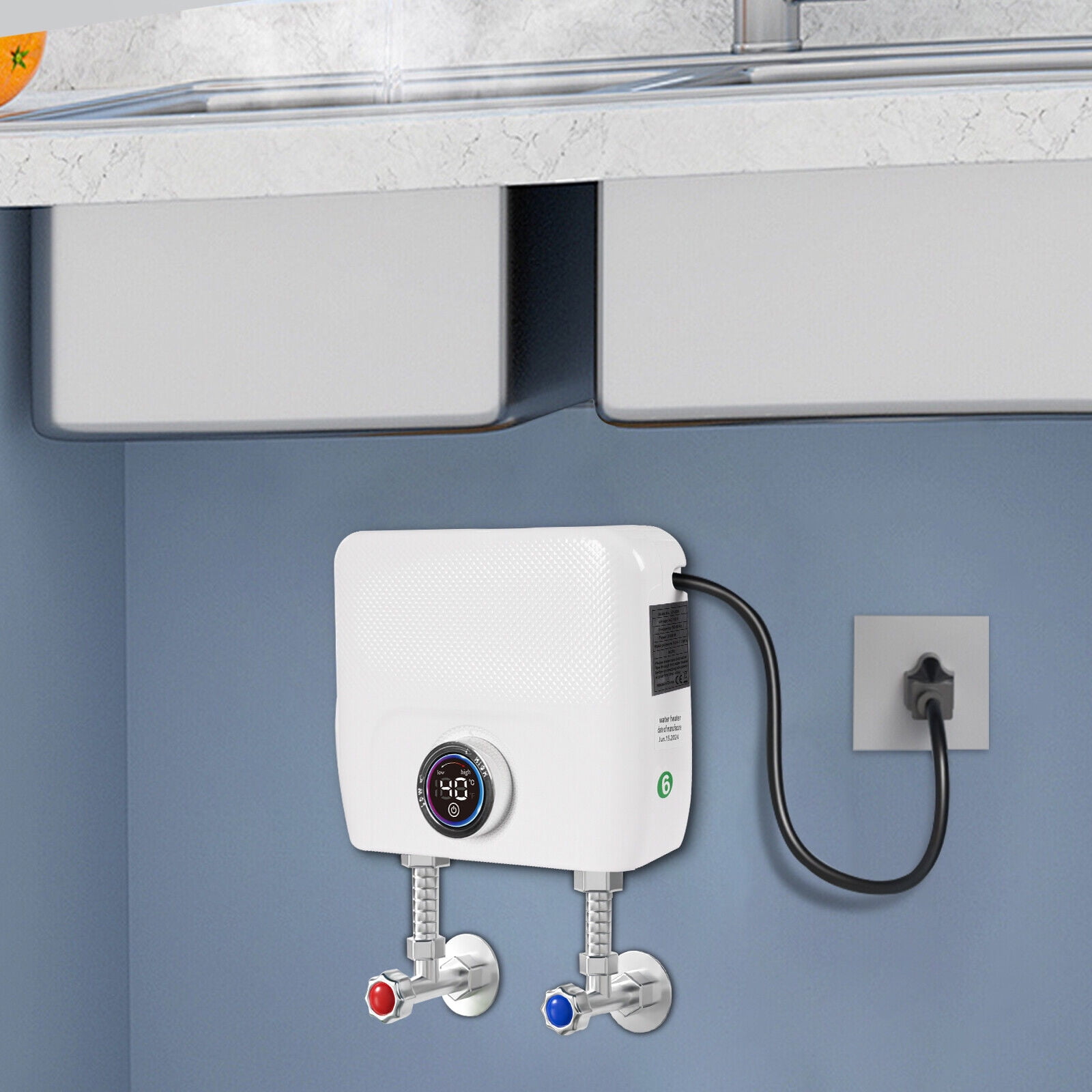 3000W Electric Water Heater Instant Hot Tankless Water Heater On Demand Water Heater for Homes, Offices