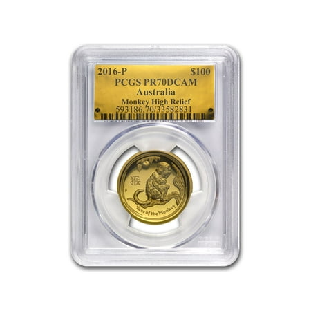 2016 1 oz Gold Monkey PR-70 PCGS (High Relief)