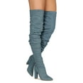thumbnail image 3 of Women Denim Slouchy Pointy Toe Chunky Heel Over The Knee Boot 19431, 3 of 4