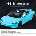 thumbnail image 4 of 1:24 Scale Tesla Roadster Alloy Car Model Diecast Toy Vehicles for Kids, Tesla car Model，Pull Back Alloy Car with Lights and Music,Gifts for Boys and Girls. (Blue), 4 of 9