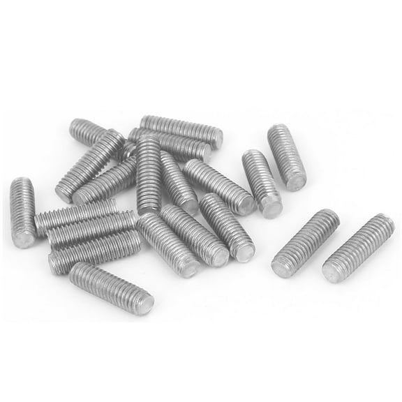 M6 x 20mm Male Threaded 304 Stainless Steel Rod Bar Stud Silver Tone 20Pcs