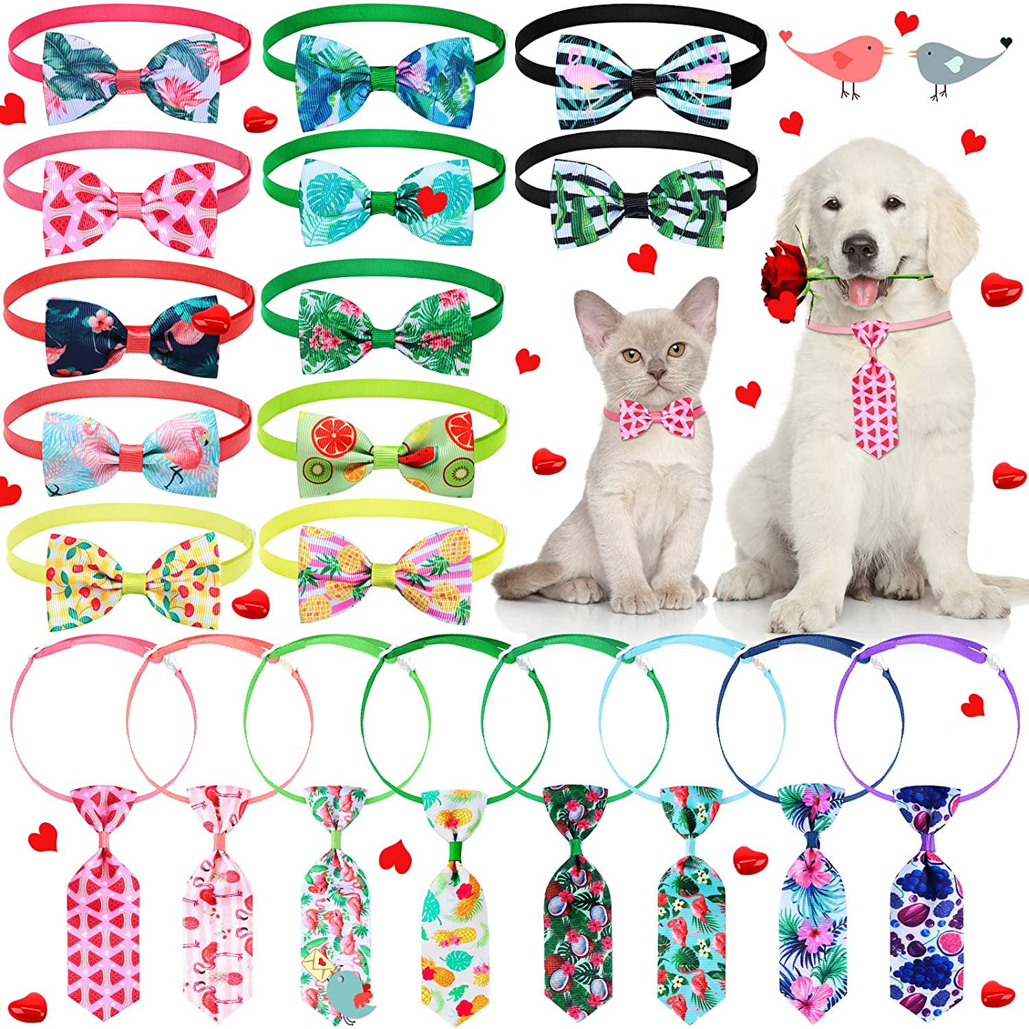 Cat Dog Clothes Accessories Puppy 2x Fashion Necktie Cute Bow Tie Pet Collar 