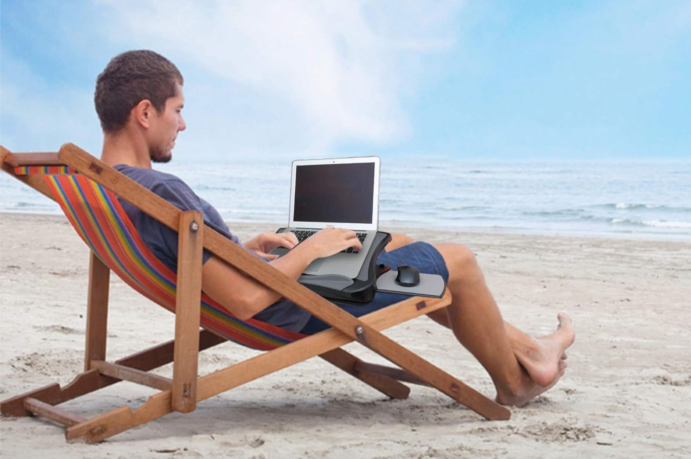USB Cooling Fan Laptop Cooling Pad with Attached Mouse Pad, Cushion, Non-Slip Heat Shield