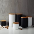 thumbnail image 4 of baomifa-Ceramic Food Storage Jar Containers Kitchen Canisters with Airtight Seal Lid for Coffee Beans Sugar Spices (White, Small), 4 of 4