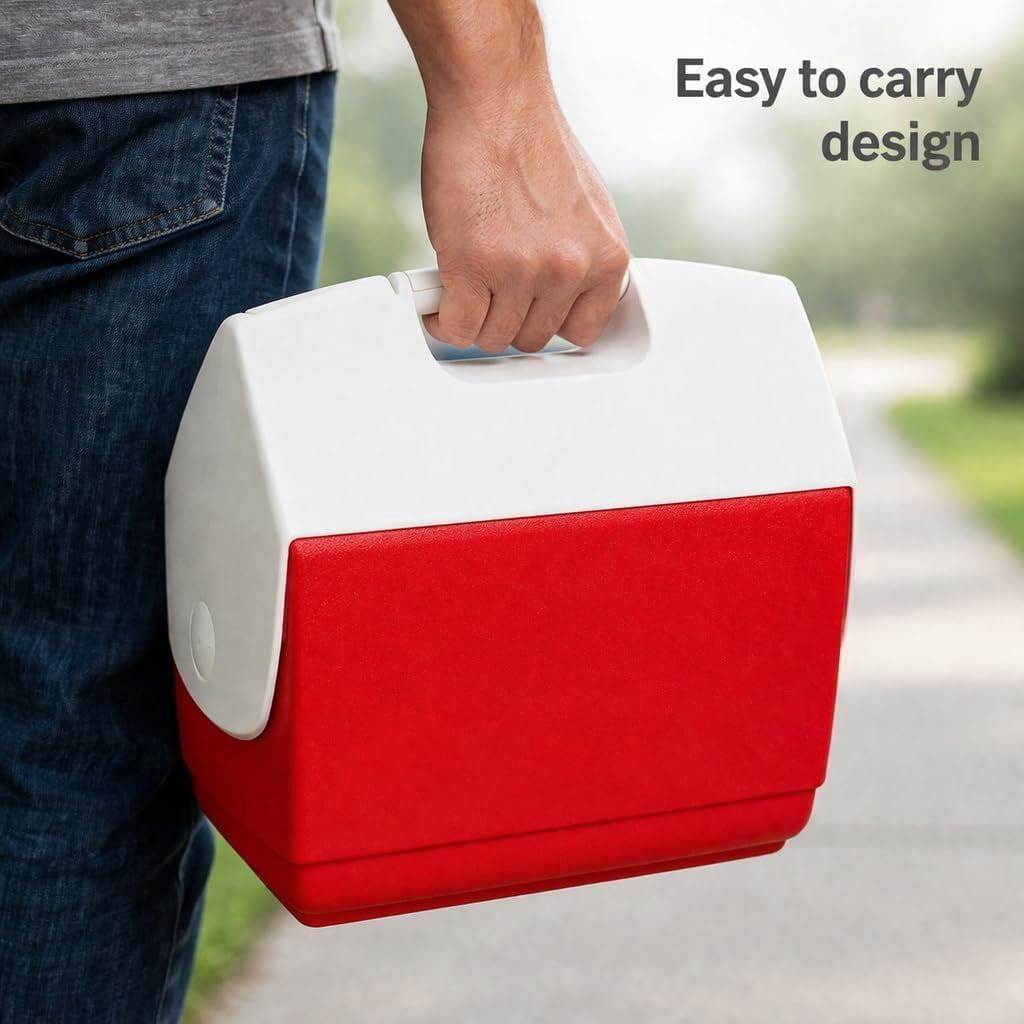 16 QT Playmate  Ice Chest Cooler – Portable Cooler for 30 Cans, Red, Durable Outdoor & Indoor Ice Storage for Camping, Sports & Travel