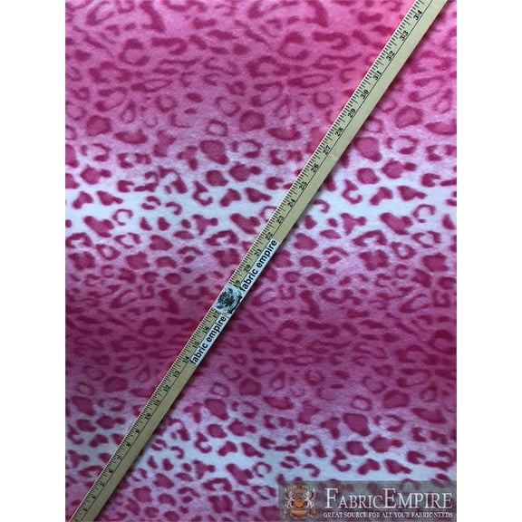 Fleece Printed Fabric LEOPARD PINK SPOTS PINK STRIPES / 58" Wide / Sold by the yard