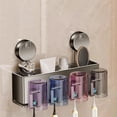 thumbnail image 3 of toothbrush Holder Wall-Mounted Bathroom Organizer No-Drill Space-Saving Storage Rack with Drainage for toothbrushes and Accessories, 3 of 8