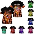 thumbnail image 2 of Personalized Billiard 3D Shirts, Custom Team Name Player Billiard T-Shirt Hoodies, Billiards Shirt 8 Ball for Men Women (Orange, 3XL), 2 of 8