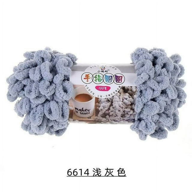 Generic Polyester Puffy Finger Loop Chunky Chenille Yarn, 5 Pieces