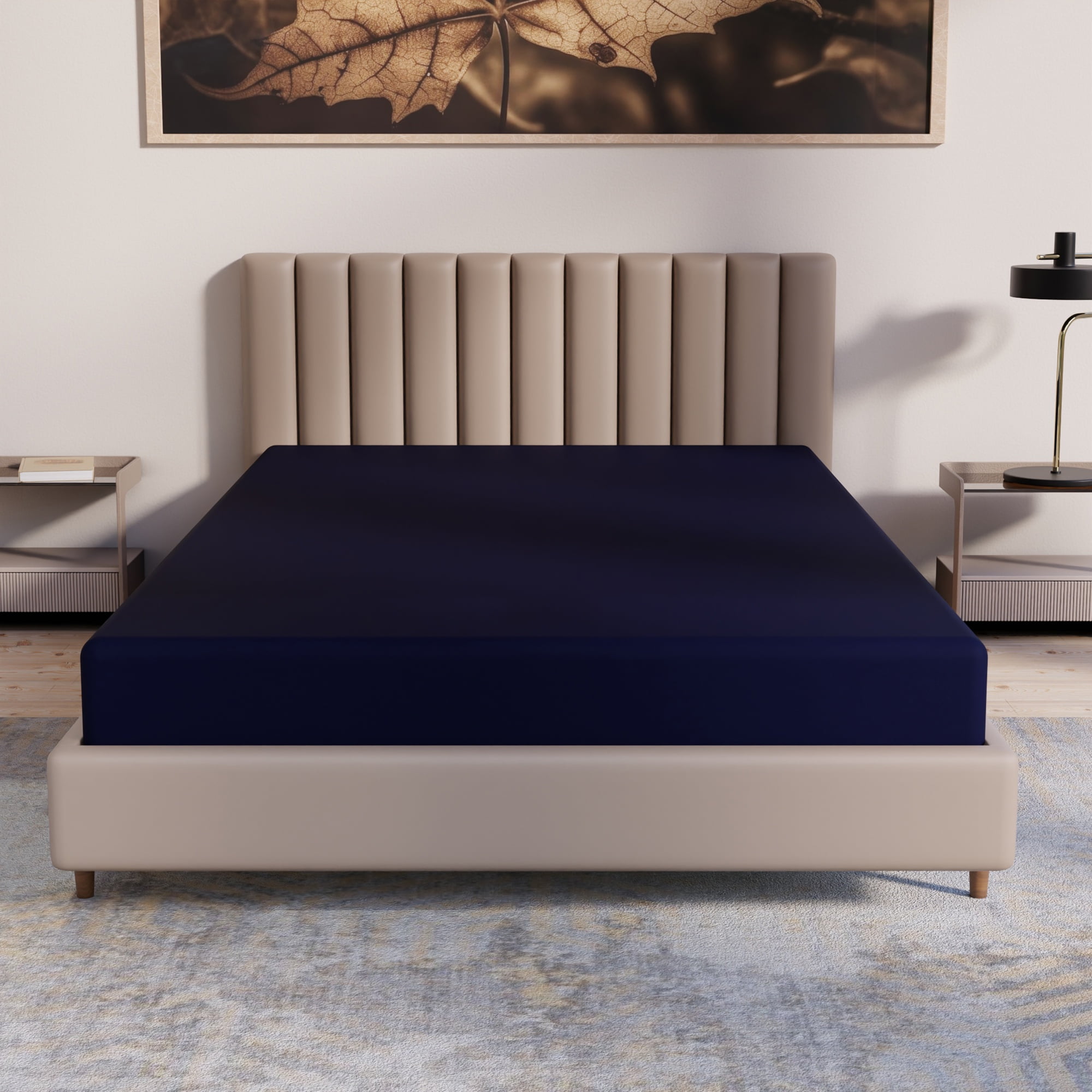 Continental Sleep, 7-Inch Medium Firm Water Resistance Nylon Vinyl Foam Mattress, Noiseless, Soft Cloud Feeling, Body Heat Reflection, Good for Hospital and Camp, Queen, Blue
