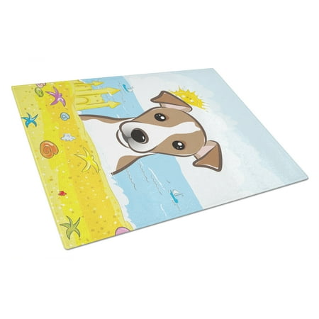 

Caroline s Treasures Jack Russell Terrier Summer Beach Glass Cutting Board Large
