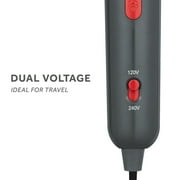 Sunbeam Dual Voltage Handheld Foldable Travel Steamer with Brush Attachment, 1520W, 140ml Tank, Grey