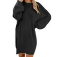 thumbnail image 1 of Pull d'Hiver Femme Tricot Col Roulé Chaud à Manches Longues Mini-Short Robe, 1 of 7