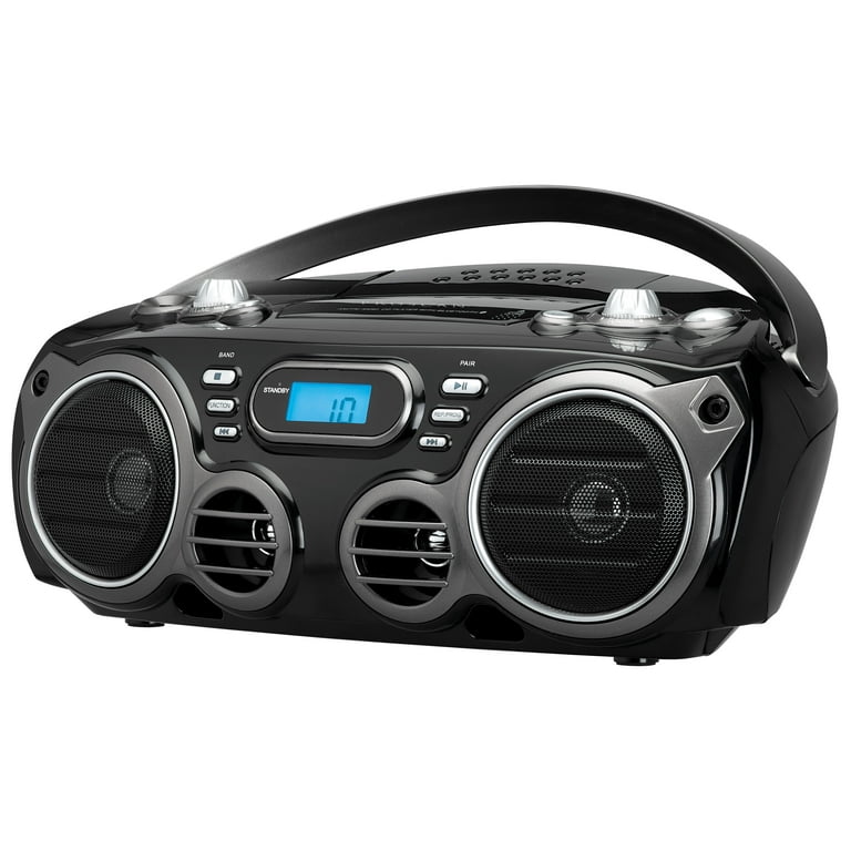 Proscan Bluetooth Portable CD Radio Boombox with AM/FM Radio, Black,  PRCD682BT 