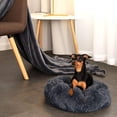 thumbnail image 2 of Cesta redonda para perros Cojín para gatos Cesta para donuts Ø 40 cm (S) Gris oscuro MFZFUKR LF-0737, 2 of 5