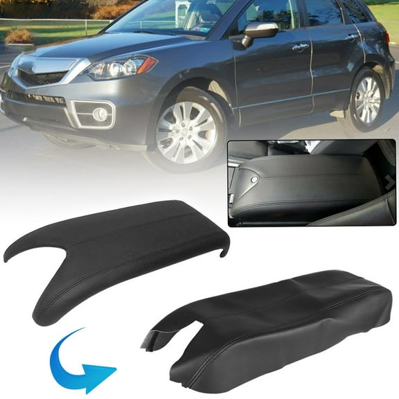 Fiber Leather Center Console Lid Armrest Cover Black Fits For Acura RDX 07 -12