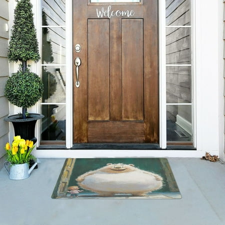 Giant Bear and Kid Versatile Absorbent Door Mat, Non-Slip, Easy to Clean 32''x20''