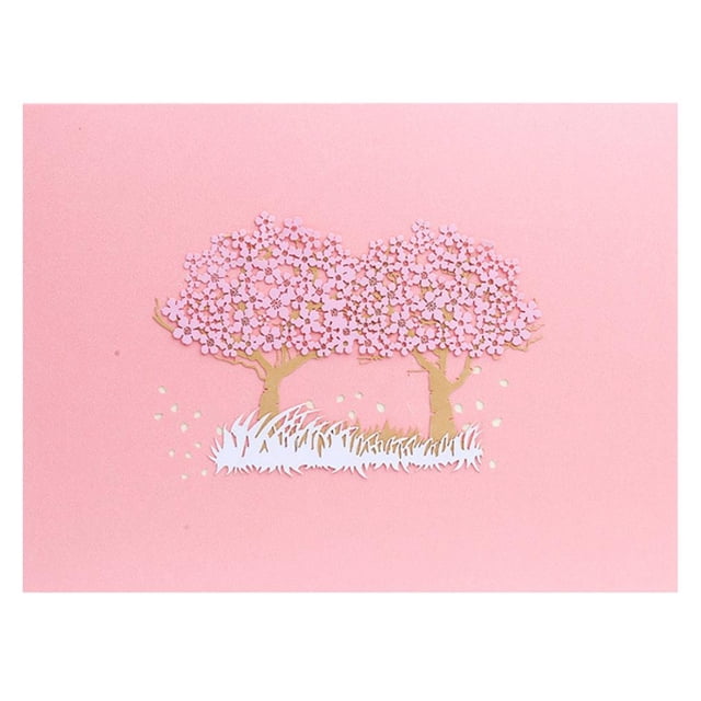 Tarjeta Emergente De Flor De Cerezo 3D Tarjeta De Felicitación De Mar De Flor Tridimensional Papel Romántico Sakura Tarjeta De San Valentín Para El Festival De Regalos De San Valentín Postal Cateissary HA025884-01