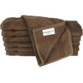 thumbnail image 1 of Juego de 12 toallitas SALBAKOS 100 % algodón turco de 33 x 33 cm | Calidad Heirloom | Colección para hoteles y spas | Toallas ultrasuaves y superabsorbentes | Fabricadas en Turquía (Chocolate, 12 toal, 1 of 1