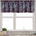 thumbnail image 3 of Ambesonne Floral Valance & Curtain, Tropical Forest Leaves Retro, 55"x24", Quartz Turquoise and Black, 3 of 7