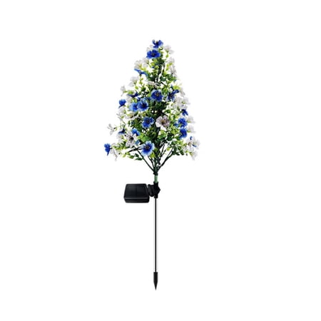 Solar Flowers Lights Waterproof Garden Landscapes Decorative Ground Inserted Lights for Yard Garden Pathway Walkway Patio Lawn Cemetery Blue