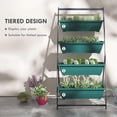 thumbnail image 3 of PetFurnishn Raised Garden Bed, 4 Tier Vertical Garden Planter Set, 4 Outdoor Planter Boxes with Stand, Self Draining Design Elevated Garden for Vegetable, Flowers & Herbs, Green, 3 of 18