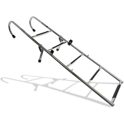 Marine City 2 3 Step Folding Telescoping Ladder, Stainless Steel, 400 lb Weight Limit, Easy Install, Ideal for Boats, Pontoons, RVs, and Ships Pack of 1