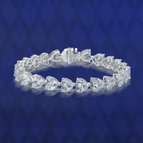 S925 Sterling Silver Bracelet Full Diamond Heart-shaped Bracelet Fashion