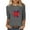 Gray, variant on Womens Basic Graphic Tees Great Britain Uk Flag T-Shirts Casual 3/4 Sleeve T-Shirts Crewneck Cute Tunic Tops Loose Fit Pullover Blouses Blue