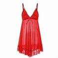thumbnail image 5 of Soft Skin-Friendly Mesh Nightdress with Lace Trim & Adjustable Straps - Comfortable Loungewear Relaxing Camisole Dress, 5 of 6